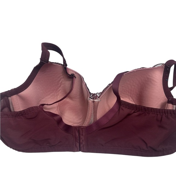 Cacique burgundy opulent lace bra size 42C - Picture 3 of 9